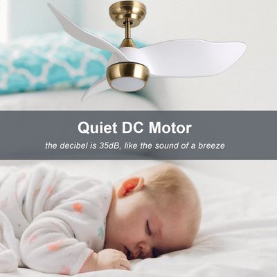 Intelligenter weißer Deckenventilator mit 6 einstellbaren Geschwindigkeiten und Sprachsteuerung