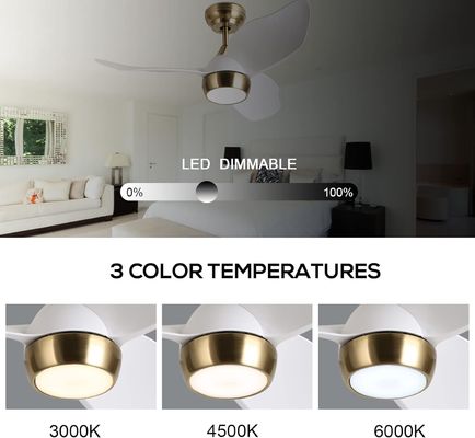 Intelligenter weißer Deckenventilator mit 6 einstellbaren Geschwindigkeiten und Sprachsteuerung