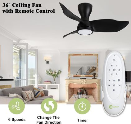 Stilvoller 36-Zoll-Gleichstrom-Motor-Deckenventilator mit intelligenter Steuerung und Alexa / Google Assistant kompatibel