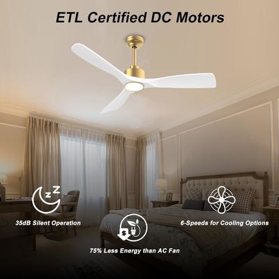 52 Deckenventilator mit dimmbarem Licht ABS Warm Weiß Natürliches Weiß Kühl Weiß