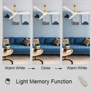 52 Deckenventilator mit dimmbarem Licht ABS Warm Weiß Natürliches Weiß Kühl Weiß