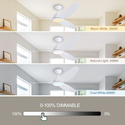 56 Zoll leise Deckenventilator mit Gleichstrommotor und Beleuchtung
