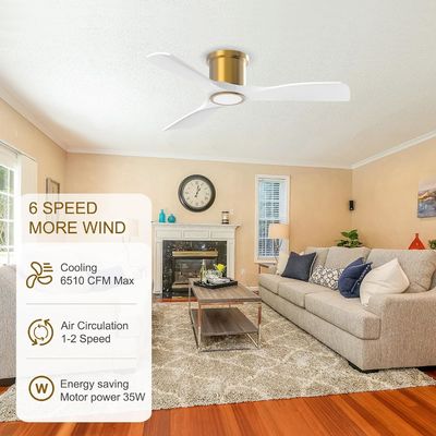 3000K Schwarzer 52-Zoll-Deckenventilator mit leicht effizientem umkehrbarem Gleichstrommotor