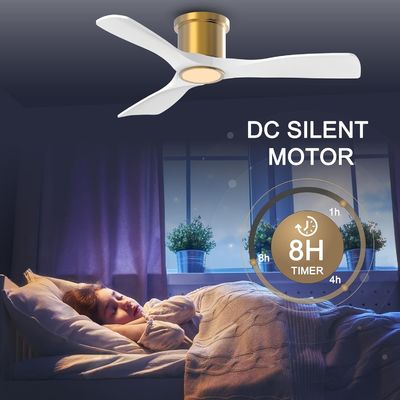 3000K Schwarzer 52-Zoll-Deckenventilator mit leicht effizientem umkehrbarem Gleichstrommotor