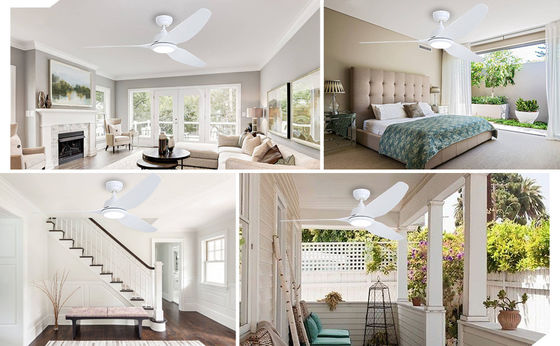 56 Zoll leise Deckenventilator mit Gleichstrommotor und Beleuchtung