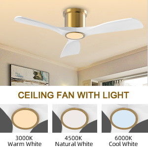 3000K Schwarzer 52-Zoll-Deckenventilator mit leicht effizientem umkehrbarem Gleichstrommotor