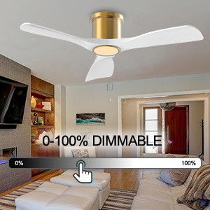 3000K Schwarzer 52-Zoll-Deckenventilator mit leicht effizientem umkehrbarem Gleichstrommotor