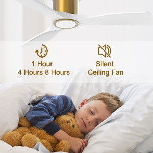 3000K Schwarzer 52-Zoll-Deckenventilator mit leicht effizientem umkehrbarem Gleichstrommotor