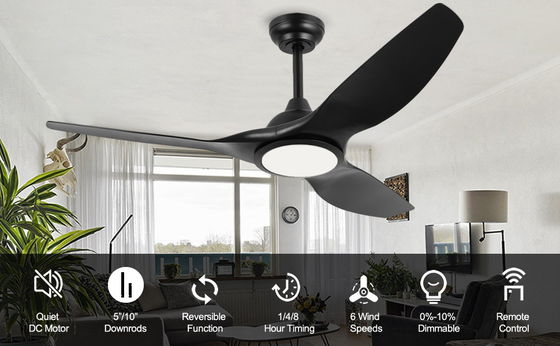 52-Zoll-Ventilator mit Licht 3 Farbtemperatur für Schlafzimmer