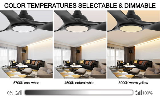 52-Zoll-Ventilator mit Licht 3 Farbtemperatur für Schlafzimmer