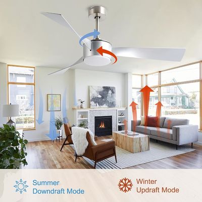 52-Zoll-Silber-Deckenventilator mit Fernbedienung