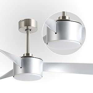 52-Zoll-Silber-Deckenventilator mit Fernbedienung