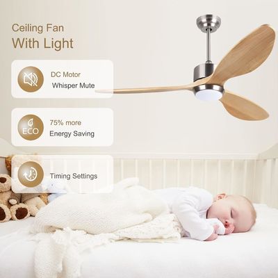 Weiß Schwarz Gold 52 Deckenventilator mit leichten 6-Gang-Gleichstrommotor