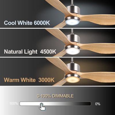 Weiß Schwarz Gold 52 Deckenventilator mit leichten 6-Gang-Gleichstrommotor