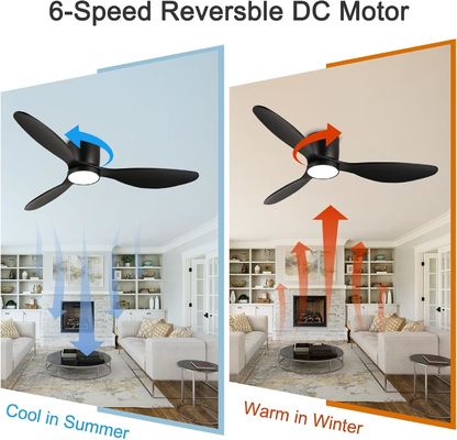 Weiß-Schwarz-Gold 52 Deckenventilator mit Energiesparfunktion