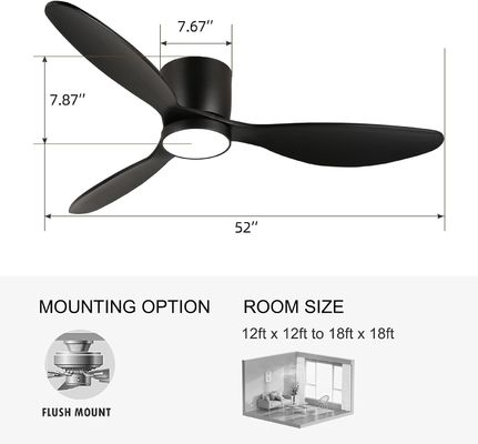 Weiß-Schwarz-Gold 52 Deckenventilator mit Energiesparfunktion