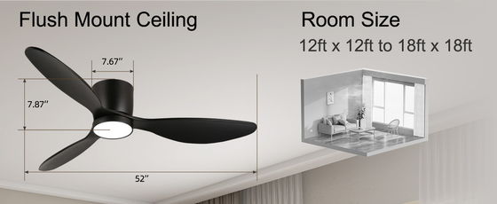 Weiß-Schwarz-Gold 52 Deckenventilator mit Energiesparfunktion