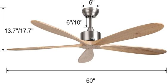 Intelligenter Deckenventilator mit leichter, leiser und energiesparender 6-Geschwindigkeitswahl Kompatibel mit Alexa/Google Home