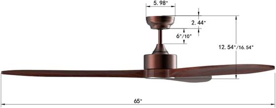 6 Geschwindigkeit Alexa Sprachsteuerung ABS Smart DC Motor Deckenventilator mit Beleuchtung in Gold Schwarz Weiß