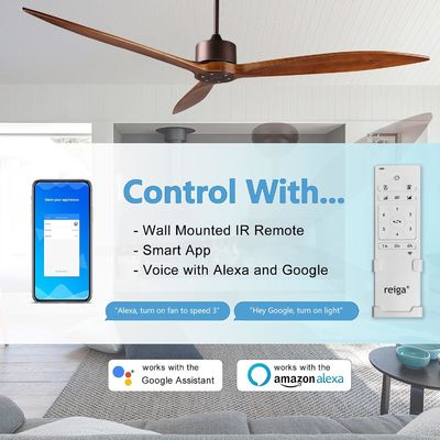 6 Geschwindigkeit Alexa Sprachsteuerung ABS Smart DC Motor Deckenventilator mit Beleuchtung in Gold Schwarz Weiß
