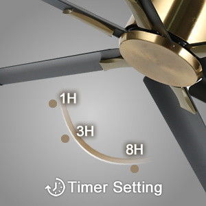 72-Zoll-Smart-Deckenventilator mit Lichtern in Schwarz/Weiß/Gold