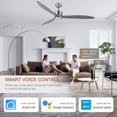 Leise DC Motor Deckenventilator mit Smart APP Steuerung 3-Farbe dimmbare LED-Licht und 6 Geschwindigkeitswahl