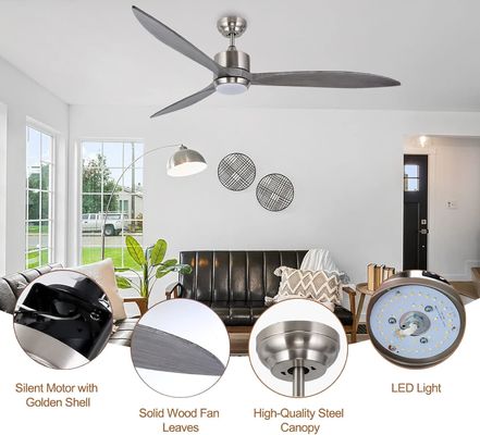 Leise DC Motor Deckenventilator mit Smart APP Steuerung 3-Farbe dimmbare LED-Licht und 6 Geschwindigkeitswahl