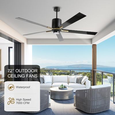 Weißer Gleichstrommotor leise Blatt Deckenventilator Licht 72 Zoll mit 3 Farbwechselgeschwindigkeiten