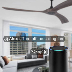 Ruhiger, energiesparender, 6-Geschwindigkeits-Smart-Deckenventilator mit Alexa-gesteuertem Licht