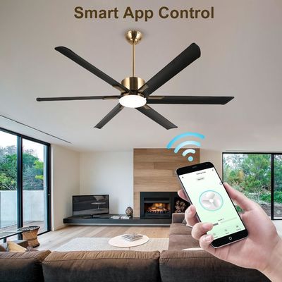 72 Zoll moderner Smart Ceiling Fan mit Licht in weißem ABS