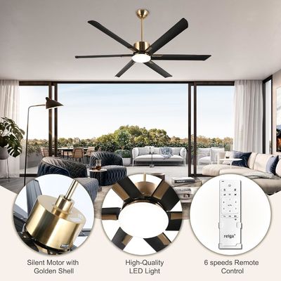 72 Zoll moderner Smart Ceiling Fan mit Licht in weißem ABS