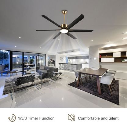 72 Zoll moderner Smart Ceiling Fan mit Licht in weißem ABS