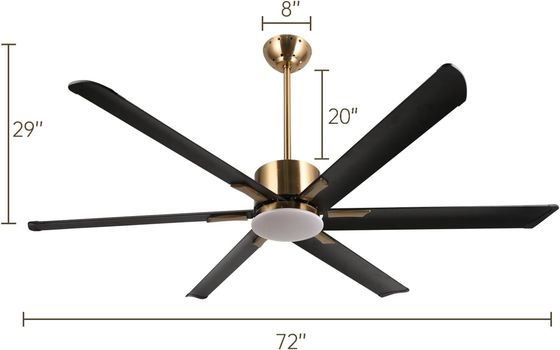 72 Zoll moderner Smart Ceiling Fan mit Licht in weißem ABS