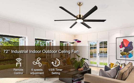 72 Zoll moderner Smart Ceiling Fan mit Licht in weißem ABS