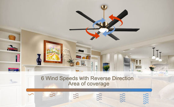 72 Zoll moderner Smart Ceiling Fan mit Licht in weißem ABS