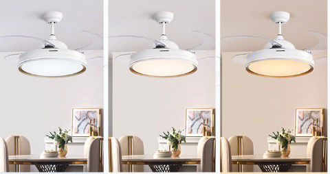 6-Gang-Gleichstrommotor-Rückziehventilator mit Licht