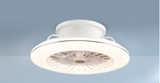 3-Gang-Smart-Weiß-Schwarzgold-ABS-Deckenventilator mit Beleuchtung