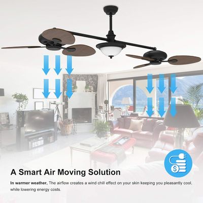Moderner 86-Zoll-Smart-Deckenventilator mit Licht-Kit und 3-Gang-Gleichstrommotor
