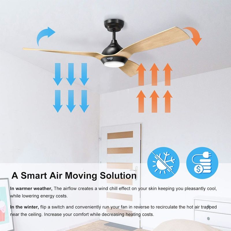 52-Zoll-Deckenventilator Stromgestütztes Design Außen Downrod Mount Deckenventilator mit Licht