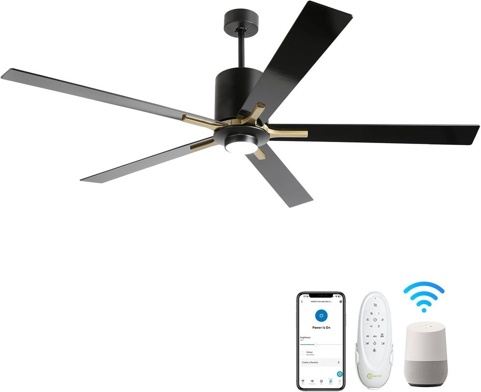 Weißer Gleichstrommotor leise Blatt Deckenventilator Licht 72 Zoll mit 3 Farbwechselgeschwindigkeiten